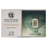 1/10 Gram .999 Fine Gold Benchmark Strategic