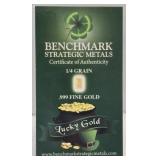 1/4 grain .999 Lucky Gold Bar Benchmark Strategic