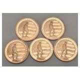 (5)- 1oz.Copper Second Amendment Rounds