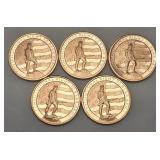 (5)- 1oz.Copper Second Amendment Rounds