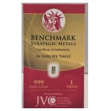1 grain .999 24K Gold Bar Benchmark Strategic