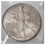 1998 1 oz Toned American Silver Eagle .999 Fine