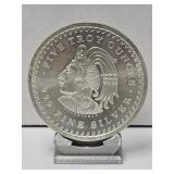 5 Troy Oz Aztec Calendar .999 Fine Silver Round