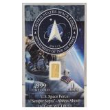 1 Grain .999 Gold Bar US Space Force Benchmark
