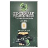 1/4 Grain .999 Lucky Gold Bar Benchmark Strategic