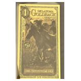 2025 Oklahoma 1 Goldback 1/1000th Troy Ounce 24K