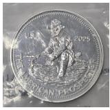 1 Oz  2025 Engelhard Prospector .999 Pure Silver