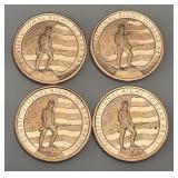 (4)- 1oz.Copper Second Amendment Rounds