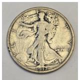 1917 Walking Liberty Half Dollar 90% Silver