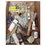 Tray lot of assorted hardware & more