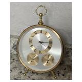 Mid-Century Bulova Brass Wind-Up Table Clock w/