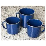 3 Enamel Ware Speckled Mugs