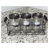 11 1/2ï¿½ Wire Basket w/ 3 Jars