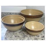 Set Of 3 Stoneware Nesting Bowls