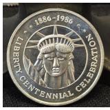 1 Troy Oz .999 Fine Silver 1986 Statue of Liberty