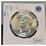 1971-S Eisenhower Silver Dollar 40% Silver