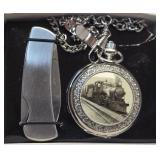 Locomotive Pocket Watch & Knife