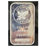 1 Oz Sunshine Minting .999 Silver Bar