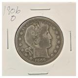 1906 Barber Half Dollar 90% Silver