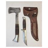 Vintage Western Hatchet Knife Combo 11ï¿½" Hatchet