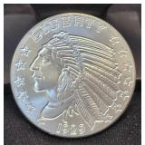 Golden State 2 Troy oz. Incuse Indian Round .999