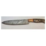 Damascus Style Fixed Blade Knife 8ï¿½"-Blade
