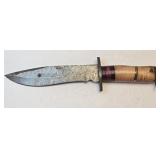 Large Damascus Style Fixed Blade Hunting Knife