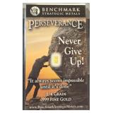 1/4 Grain .999 Fine Gold Bar 24K Benchmark