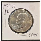 1971-S Eisenhower Dollar 40% Silver