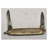 Vintage Colonial Brass 2-Blade Pocket Knife