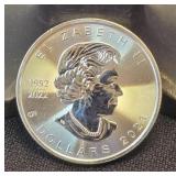 999.9 Fine Silver 1-Oz Argent Pur 2023 Canadian $5