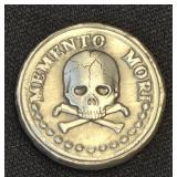 1 Ozt .999 Silver Momento Mori Poured Skull MK