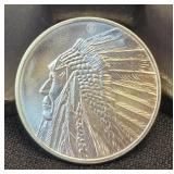 Ag 999.9 Silver 1 Oz Indian Head- Buffalo Round