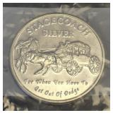 1 Oz Stagecoach Fraction Round .999 Silver