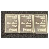 3- 1g 999. Valcambi Suisse CombiBar