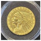 1925 Gold Indian Head $2ï¿½ Dollar 90% Gold