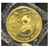 1/4 Oz 1985 Chinese .999 Gold Panda 25 Yuan Coin