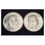 (2) 1-Oz Donald Trump Rounds .999 Fine Silver