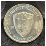 1978 Liberty Lobby 1/2 Troy Oz  .999 Fine Silver