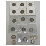 18 Assorted Silver Quarters As Pictured 90%