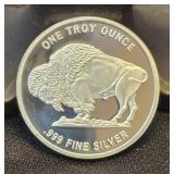 1 Troy Oz .999 Fine Silver Indian Head Buffalo