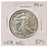 1940 Walking Liberty Half-Dollar GEM-Uncirculated