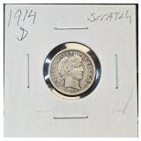 1914-D Barber Dime 90% Silver