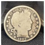 1907 Barber Half-Dollar 90% Silver