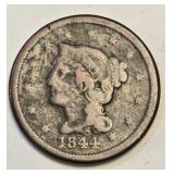 1844 Braided Hair Large Cent
