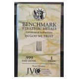 1 grain .999 Fine Silver Bar Benchmark Strategic