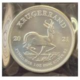 1 Oz Fine Silver R1 South African Krugerrand Round