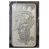 5 Troy Oz .999 Fine Silver Freedom Girl Bar Cut