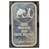 1 Oz .999 Fine Silver Silvertowne Bar