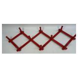 (D) Wooden Coat Rack Painted Red